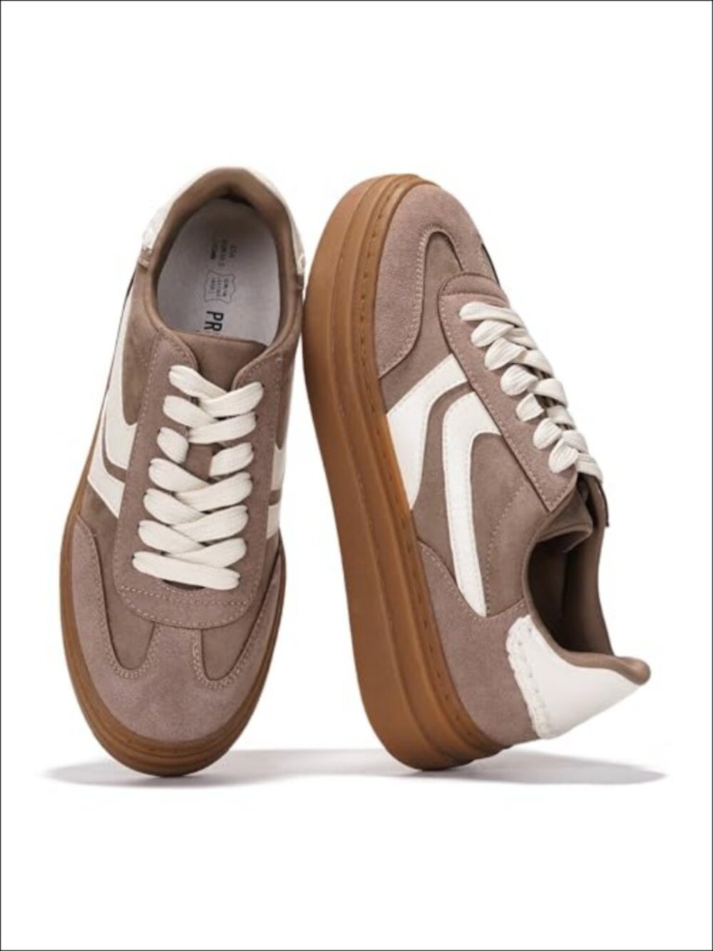 Platform Sneakers for Women Lightweight Lace-Up Memory Foam Shoes